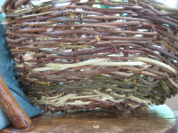 side close-up of bittersweet and kudzu basket
